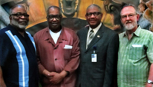 Left to right, Vietnam combat vet & Reverend Dwight Edwards, Commer Glass, Director of the VA Regional Re-entry Program Otis Nash and the author.